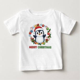 Camiseta Ilustração de pinguim de Natal fofo