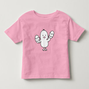 Camiseta Ilustração de Pintinho e Ovos com Páscoa de Cut