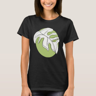 Camiseta Ilustração de Planta Abstrata de Folha de Monstera