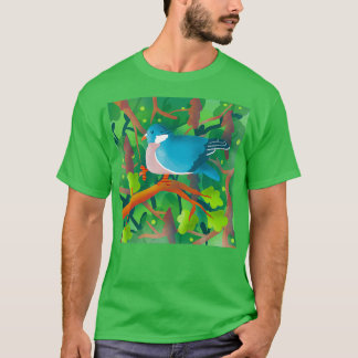 Camiseta Ilustração de Pombo de Madeira