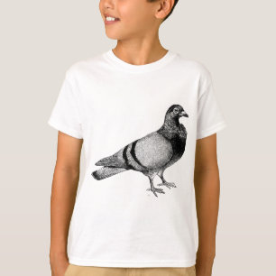Camiseta Ilustração de Pombo Vintage
