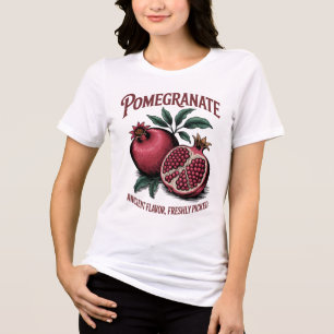 Camiseta Ilustração de Pomegranato Vintage - Fruta antiga