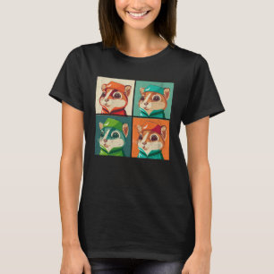 Camiseta Ilustração de Pop de Chipmunk Mulheres Animais Col