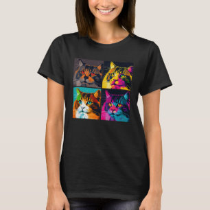 Camiseta Ilustração de Pop de Gato Florestal Norueguês Colo