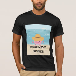 Camiseta Ilustração de Praia de Cérebro Meditando Fofo