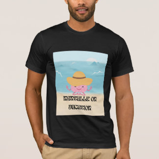 Camiseta Ilustração de Praia de Cérebro Meditando Fofo