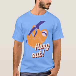 Camiseta Ilustração de Preguiça Fofa para se Divertir