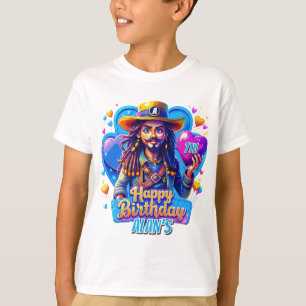 Camiseta Ilustração de Presentes Piratas Coloridas