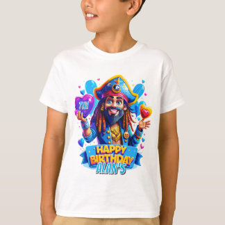 Camiseta Ilustração de Presentes Piratas Coloridas