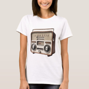 Camiseta Ilustração de rádio com ondas dinâmicas