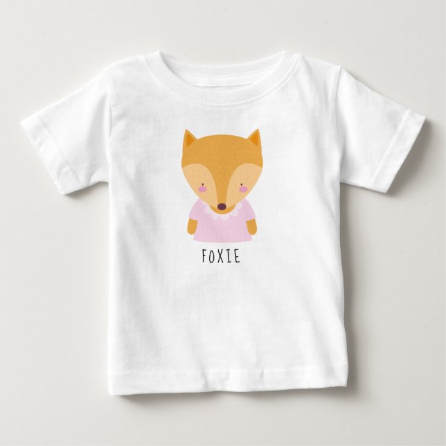 Camiseta Ilustração de Raposa Cúbica - Personalizável (Frente)
