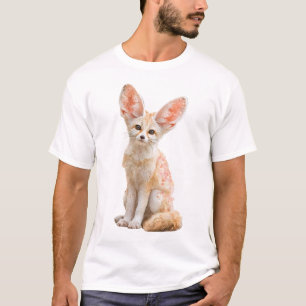 Camiseta Ilustração de Raposa Fennec do Deserto Fofo para H