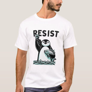 Camiseta Ilustração de resistência a pinguins desafiante pa