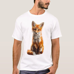 Camiseta Ilustração de retrato majestoso de raposa vermelha