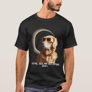 Camiseta Ilustração de Retriever Dourado de Eclipse Solar T