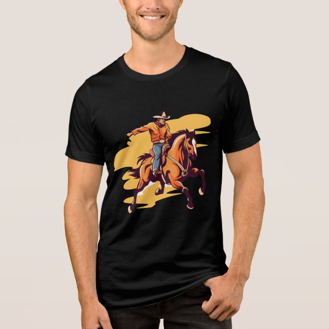 Camiseta Ilustração de Rodeio Western (Frente)