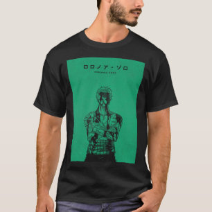Camiseta Ilustração de Roronoa Zoro em estilo mangá verde