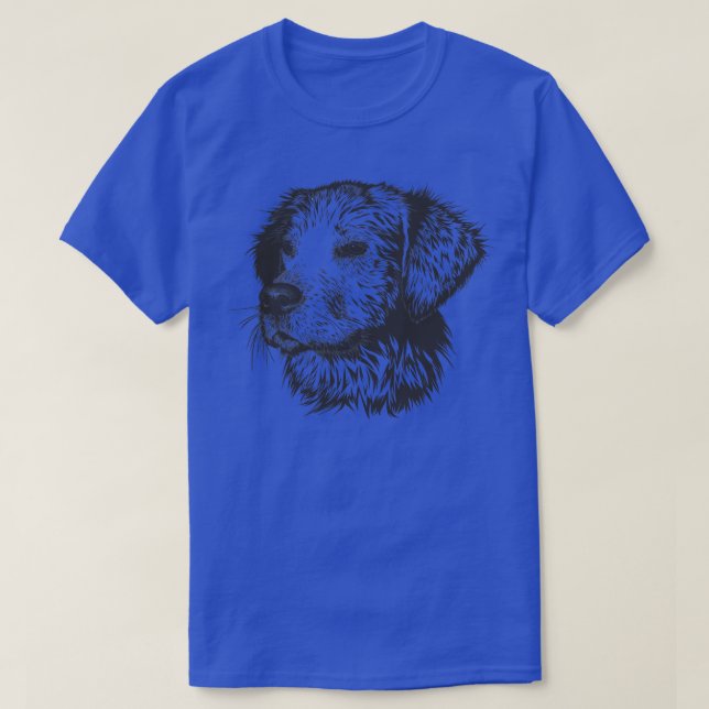 Camiseta Ilustração de Rosto de Cachorro Bonito (Frente do Design)