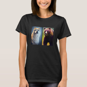 Camiseta Ilustração de Roupa de Urso Animal Selvagem Legal 