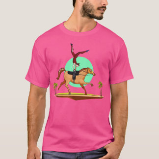 Camiseta Ilustração de Salto de Cavalo
