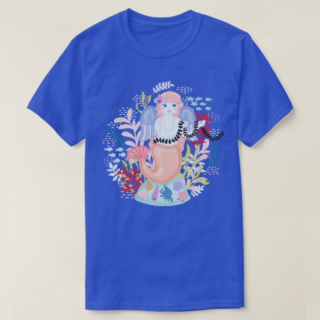 Camiseta Ilustração de Sereia de Amor (Frente do Design)