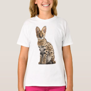 Camiseta Ilustração de Serval Gato Selvagem Manchado para C