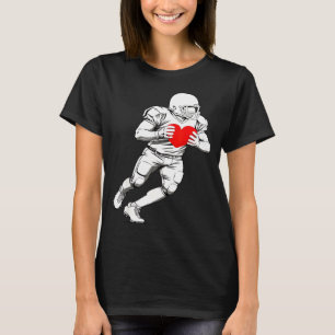 Camiseta Ilustração de Silhueta de Jogador de Futebol Coraç