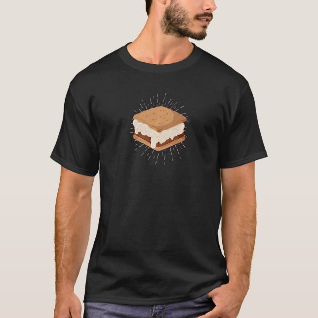 Camiseta ILUSTRAÇÃO DE S'MORES Camping Campfire Meme (Frente)