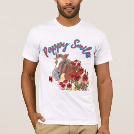 Camiseta ilustração de sorrisos de papoila com flores de pa
