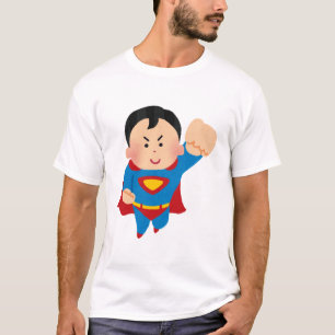 Camiseta Ilustração de super-herói voador Chibi.