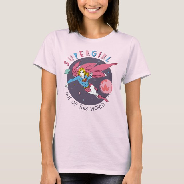 Camiseta Ilustração de Supergirl Voando para Cima (Frente)