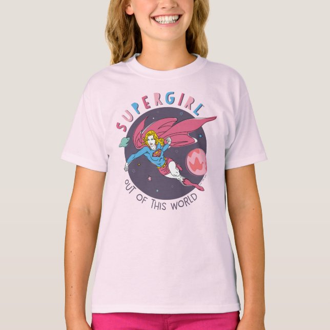 Camiseta Ilustração de Supergirl Voando para Cima (Frente)