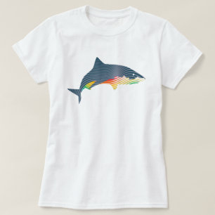 Camiseta Ilustração de Swoosh de Tubarão