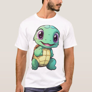Camiseta Ilustração de tartaruga de desenho animado Cópia C
