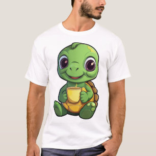 Camiseta Ilustração de tartaruga de desenho animado Cópia C