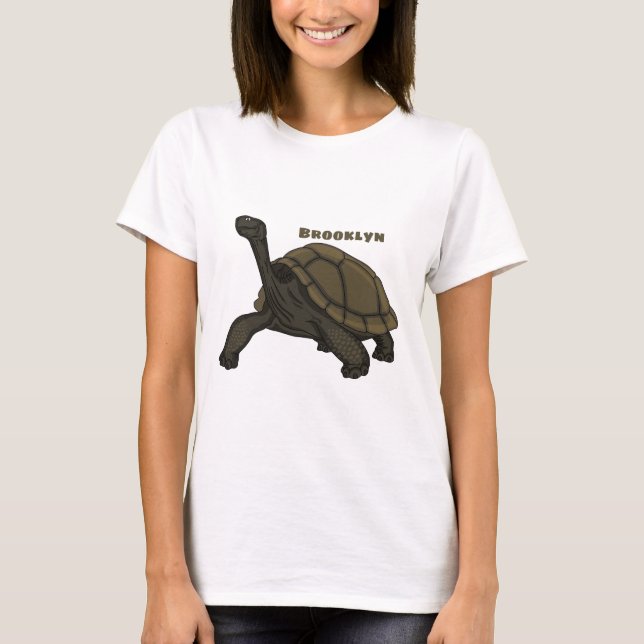 Camiseta Ilustração de tartaruga terrestre das Galápagos (Frente)