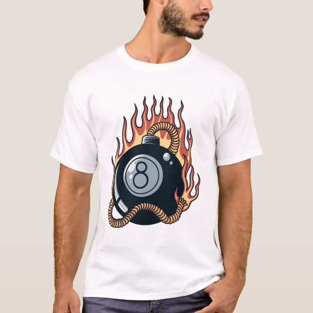 Camiseta Ilustração de tatuagem de bomba flaming 8 (Frente)