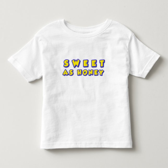 Camiseta Ilustração de Texto Dizendo Doce Como Mel (Frente)