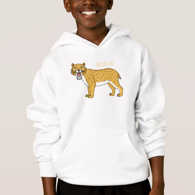 Camiseta Ilustração de tigre com dentes de Saber (Frente)