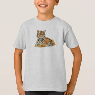 Camiseta Ilustração de Tigre em Aquarela – Vida Selvagem Ma