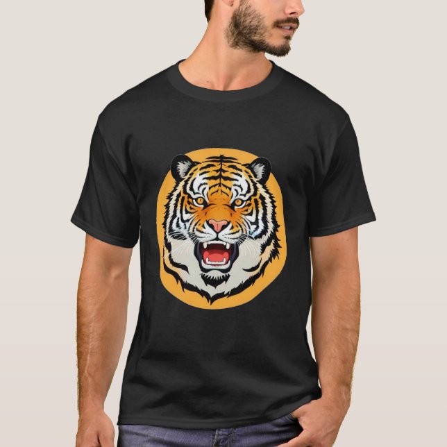 Camiseta Ilustração de Tigre Poderoso (Frente)