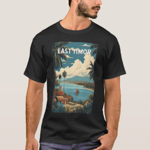 Camiseta Ilustração de Timor-Leste Viagem Arte Vintage