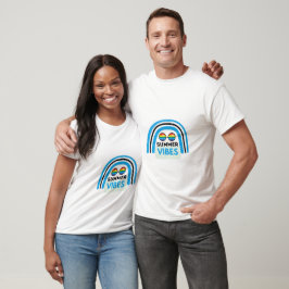 Camiseta Ilustração de Tipografia Vibrações de Verão