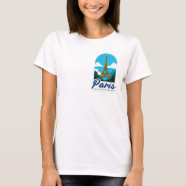 Camiseta Ilustração de torre Eiffel de Ouro minimalista