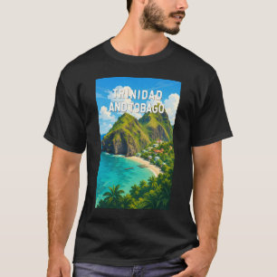 Camiseta Ilustração de Trinidad e Tobago Viagem Arte Retro