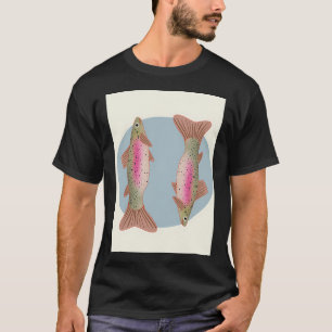 Camiseta ilustração de truta arco-íris