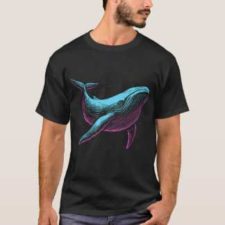 Camiseta Ilustração de Tubarão Azul