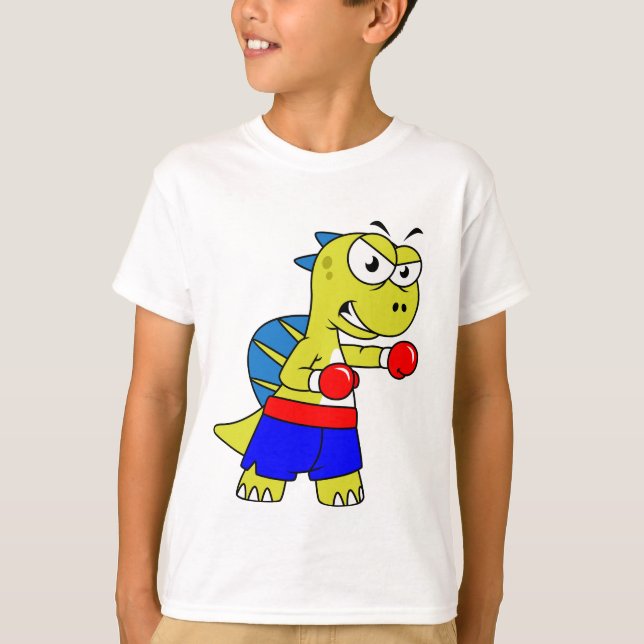 Camiseta Ilustração De Um Boxing De Espinossauro. (Frente)
