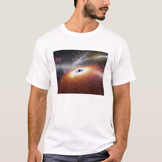 Camiseta Ilustração de um buraco negro supermassivo (Frente)