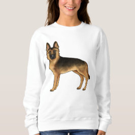 Camiseta Ilustração de um cão pastor alemão preto e bronzea